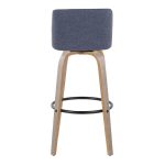 Toriano 30 Blue Fabric Contemporary Swivel Barstools (Set of 2) 20 Toriano 30 Blue Fabric Contemporary Swivel Barstools (Set of 2)