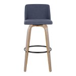 Toriano 30 Blue Fabric Contemporary Swivel Barstools (Set of 2) 21 Toriano 30 Blue Fabric Contemporary Swivel Barstools (Set of 2)