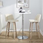 Toriano 30" Contemporary Cream Swivel Barstools Whitewashed Wood (Set of 2) 14 Toriano 30" Contemporary Cream Swivel Barstools Whitewashed Wood (Set of 2)