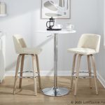 Toriano 30" Contemporary Cream Swivel Barstools Whitewashed Wood (Set of 2) 15 Toriano 30" Contemporary Cream Swivel Barstools Whitewashed Wood (Set of 2)