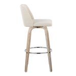 Toriano 30" Contemporary Cream Swivel Barstools Whitewashed Wood (Set of 2) 18 Toriano 30" Contemporary Cream Swivel Barstools Whitewashed Wood (Set of 2)