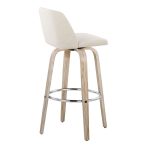 Toriano 30" Contemporary Cream Swivel Barstools Whitewashed Wood (Set of 2) 19 Toriano 30" Contemporary Cream Swivel Barstools Whitewashed Wood (Set of 2)