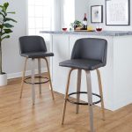 Toriano 30" Contemporary Light Grey Swivel Barstools (Set of 2) 13 Toriano 30" Contemporary Light Grey Swivel Barstools (Set of 2)