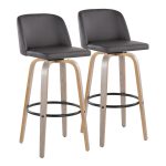 Toriano 30" Contemporary Light Grey Swivel Barstools (Set of 2) 16 Toriano 30" Contemporary Light Grey Swivel Barstools (Set of 2)