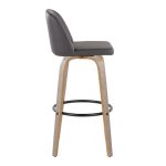 Toriano 30" Contemporary Light Grey Swivel Barstools (Set of 2) 18 Toriano 30" Contemporary Light Grey Swivel Barstools (Set of 2)