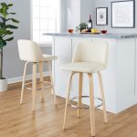 Toriano 30" Contemporary Natural Wood and Cream Barstools (Set of 2) 11 Toriano 30" Contemporary Natural Wood and Cream Barstools (Set of 2)