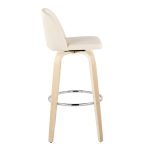 Toriano 30" Contemporary Natural Wood and Cream Barstools (Set of 2) 14 Toriano 30" Contemporary Natural Wood and Cream Barstools (Set of 2)