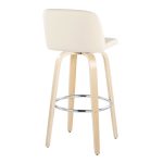Toriano 30" Contemporary Natural Wood and Cream Barstools (Set of 2) 15 Toriano 30" Contemporary Natural Wood and Cream Barstools (Set of 2)
