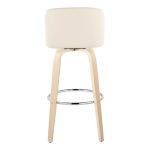 Toriano 30" Contemporary Natural Wood and Cream Barstools (Set of 2) 16 Toriano 30" Contemporary Natural Wood and Cream Barstools (Set of 2)