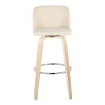 Toriano 30" Contemporary Natural Wood and Cream Barstools (Set of 2) 17 Toriano 30" Contemporary Natural Wood and Cream Barstools (Set of 2)
