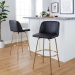 Toriano 30" Contemporary Swivel Barstools Black and Gold (Set of 2) (Set of 2) 12 Toriano 30" Contemporary Swivel Barstools Black and Gold (Set of 2) (Set of 2)