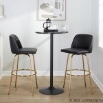 Toriano 30" Contemporary Swivel Barstools Black and Gold (Set of 2) (Set of 2) 14 Toriano 30" Contemporary Swivel Barstools Black and Gold (Set of 2) (Set of 2)