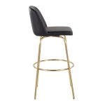 Toriano 30" Contemporary Swivel Barstools Black and Gold (Set of 2) (Set of 2) 18 Toriano 30" Contemporary Swivel Barstools Black and Gold (Set of 2) (Set of 2)