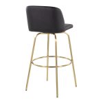 Toriano 30" Contemporary Swivel Barstools Black and Gold (Set of 2) (Set of 2) 19 Toriano 30" Contemporary Swivel Barstools Black and Gold (Set of 2) (Set of 2)