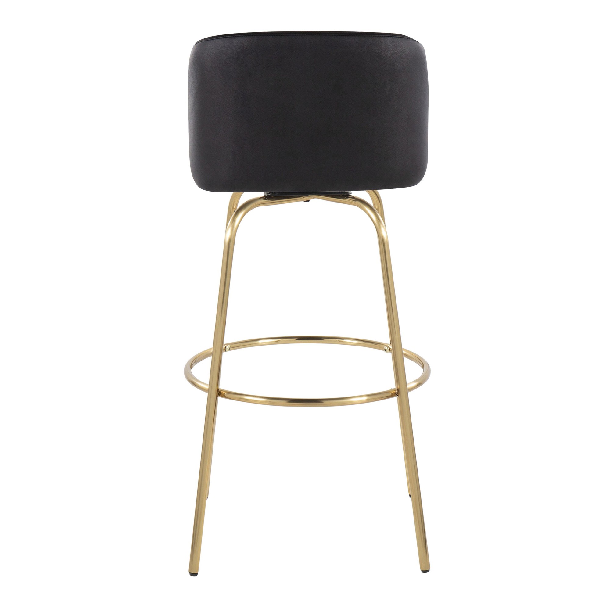 Toriano 30" Contemporary Swivel Barstools Black and Gold (Set of 2) (Set of 2) 9 Toriano 30" Contemporary Swivel Barstools Black and Gold (Set of 2) (Set of 2) - Image 9