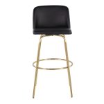 Toriano 30" Contemporary Swivel Barstools Black and Gold (Set of 2) (Set of 2) 21 Toriano 30" Contemporary Swivel Barstools Black and Gold (Set of 2) (Set of 2)