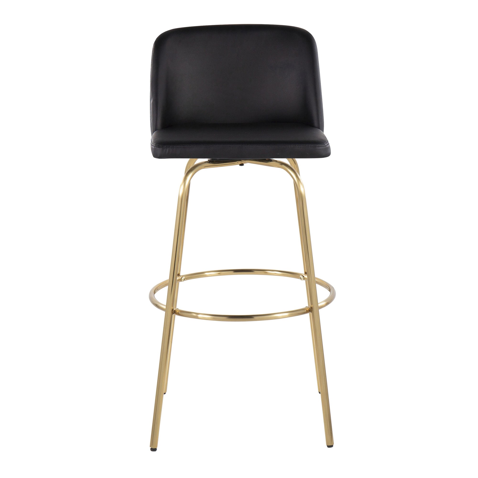 Toriano 30" Contemporary Swivel Barstools Black and Gold (Set of 2) (Set of 2) 10 Toriano 30" Contemporary Swivel Barstools Black and Gold (Set of 2) (Set of 2) - Image 10