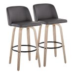 Toriano 30 Contemporary White-Washed Wood Swivel Barstools (Set of 2) 12 Toriano 30 Contemporary White-Washed Wood Swivel Barstools (Set of 2)