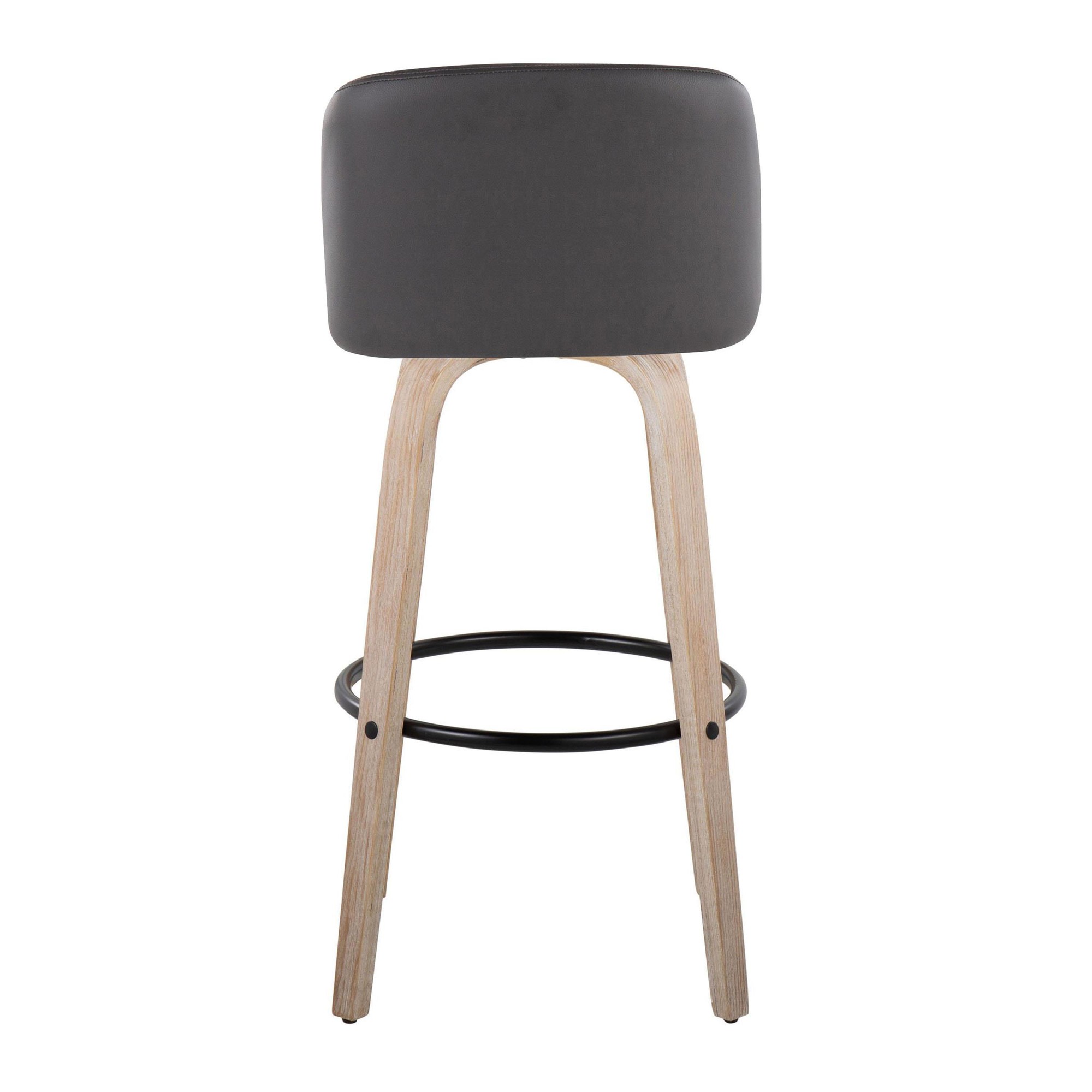 Toriano 30 Contemporary White-Washed Wood Swivel Barstools (Set of 2) 7 Toriano 30 Contemporary White-Washed Wood Swivel Barstools (Set of 2) - Image 7