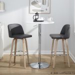 Toriano 30" Contemporary Whitewashed Wood and Grey Swivel Barstools (Set of 2) 14 Toriano 30" Contemporary Whitewashed Wood and Grey Swivel Barstools (Set of 2)