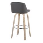Toriano 30" Contemporary Whitewashed Wood and Grey Swivel Barstools (Set of 2) 19 Toriano 30" Contemporary Whitewashed Wood and Grey Swivel Barstools (Set of 2)