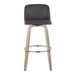 Toriano 30" Contemporary Whitewashed Wood and Grey Swivel Barstools (Set of 2) 21 Toriano 30" Contemporary Whitewashed Wood and Grey Swivel Barstools (Set of 2)
