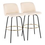 Toriano 30 Cream Contemporary Swivel Barstools (Set of 2) 8 Toriano 30 Cream Contemporary Swivel Barstools (Set of 2)