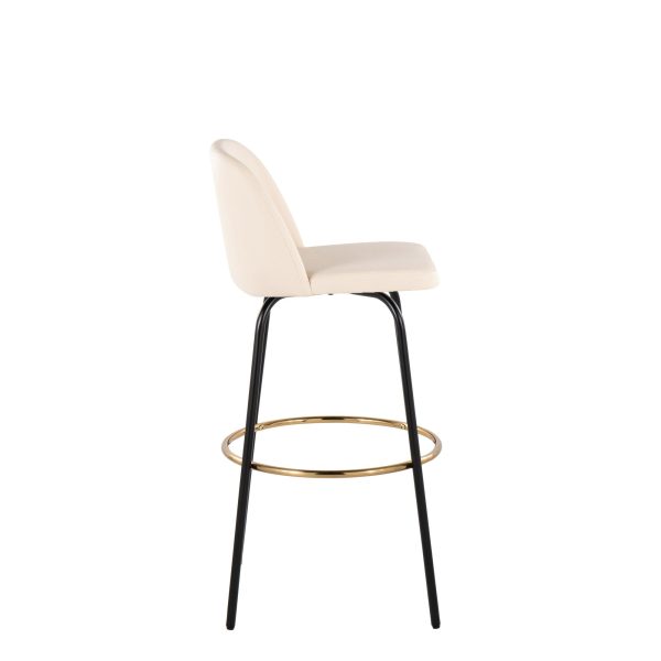 Toriano 30 Cream Contemporary Swivel Barstools Set of 2 2