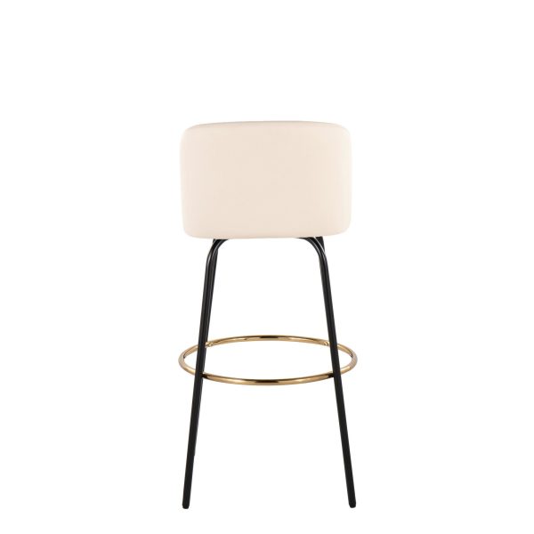 Toriano 30 Cream Contemporary Swivel Barstools Set of 2 4