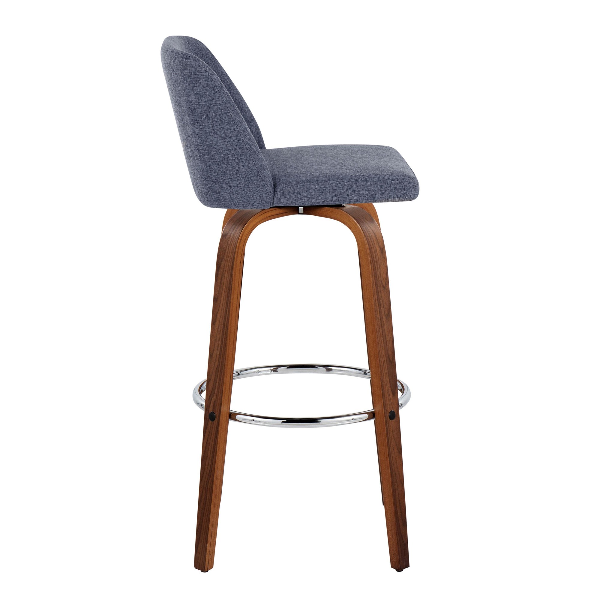 Toriano 30-Inch Blue Mid-Century Modern Swivel Barstool (Set of 2) 7 Toriano 30-Inch Blue Mid-Century Modern Swivel Barstool (Set of 2) - Image 7