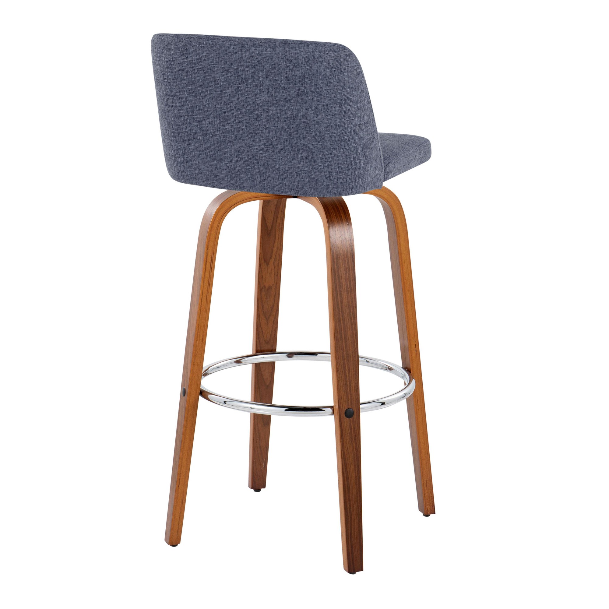 Toriano 30-Inch Blue Mid-Century Modern Swivel Barstool (Set of 2) 8 Toriano 30-Inch Blue Mid-Century Modern Swivel Barstool (Set of 2) - Image 8