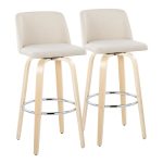 Toriano 30-Inch Contemporary Cream Swivel Barstools (Set of 2) 16 Toriano 30-Inch Contemporary Cream Swivel Barstools (Set of 2)