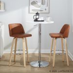Toriano 30-Inch Contemporary Swivel Barstools Natural and Camel (Set of 2) 14 Toriano 30-Inch Contemporary Swivel Barstools Natural and Camel (Set of 2)