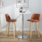 Toriano 30-Inch Contemporary Swivel Barstools Natural and Camel (Set of 2) 15 Toriano 30-Inch Contemporary Swivel Barstools Natural and Camel (Set of 2)