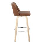 Toriano 30-Inch Contemporary Swivel Barstools Natural and Camel (Set of 2) 18 Toriano 30-Inch Contemporary Swivel Barstools Natural and Camel (Set of 2)