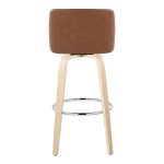Toriano 30-Inch Contemporary Swivel Barstools Natural and Camel (Set of 2) 20 Toriano 30-Inch Contemporary Swivel Barstools Natural and Camel (Set of 2)