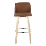 Toriano 30-Inch Contemporary Swivel Barstools Natural and Camel (Set of 2) 21 Toriano 30-Inch Contemporary Swivel Barstools Natural and Camel (Set of 2)