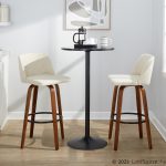 Toriano 30-Inch Cream Fabric Mid-Century Modern Barstool (Set of 2) 14 Toriano 30-Inch Cream Fabric Mid-Century Modern Barstool (Set of 2)