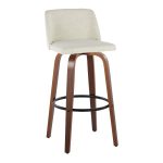 Toriano 30-Inch Cream Fabric Mid-Century Modern Barstool (Set of 2) 17 Toriano 30-Inch Cream Fabric Mid-Century Modern Barstool (Set of 2)