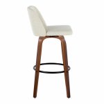 Toriano 30-Inch Cream Fabric Mid-Century Modern Barstool (Set of 2) 18 Toriano 30-Inch Cream Fabric Mid-Century Modern Barstool (Set of 2)