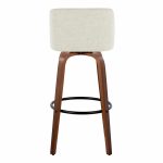 Toriano 30-Inch Cream Fabric Mid-Century Modern Barstool (Set of 2) 20 Toriano 30-Inch Cream Fabric Mid-Century Modern Barstool (Set of 2)