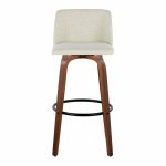 Toriano 30-Inch Cream Fabric Mid-Century Modern Barstool (Set of 2) 21 Toriano 30-Inch Cream Fabric Mid-Century Modern Barstool (Set of 2)