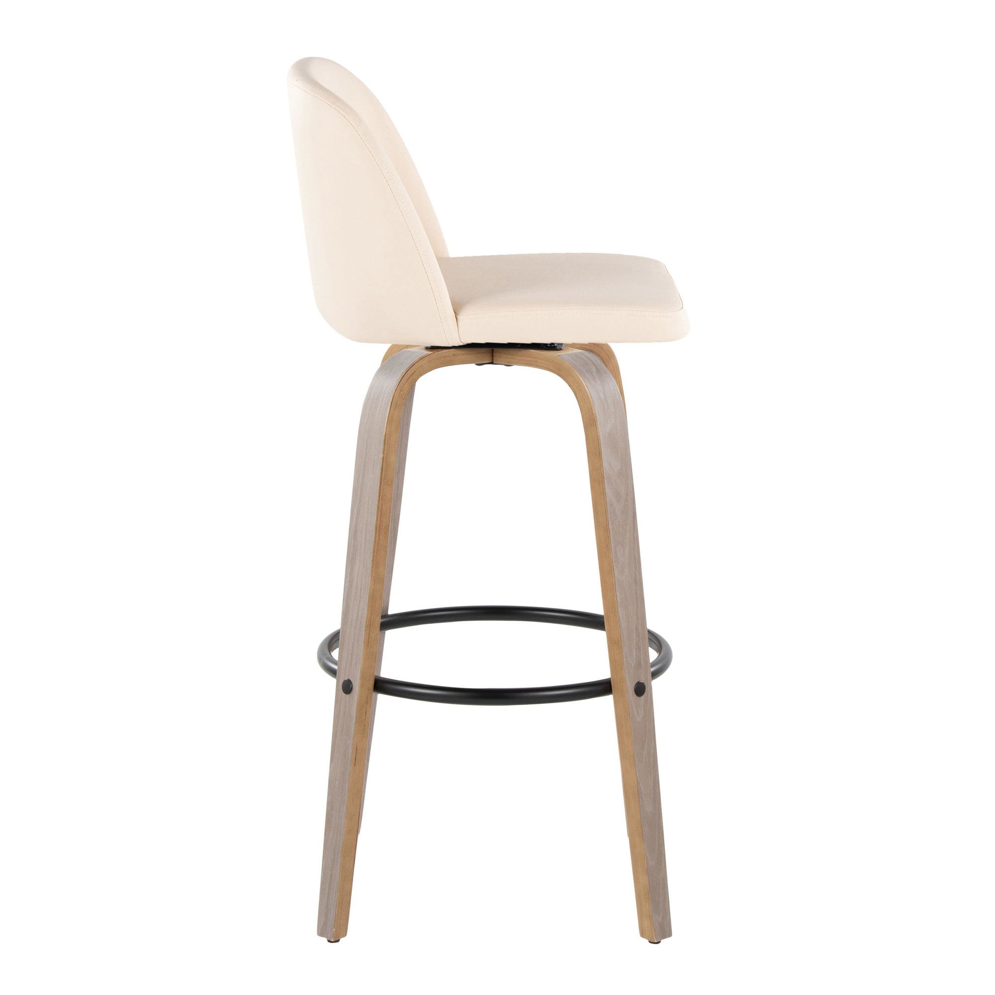 Toriano 30-Inch Cream Swivel Contemporary Barstools (Set of 2) 7 Toriano 30-Inch Cream Swivel Contemporary Barstools (Set of 2) - Image 7