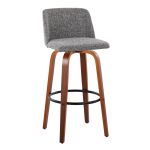 Toriano 30 Inch Grey Modern Swivel Barstools (Set of 2) 9 Toriano 30 Inch Grey Modern Swivel Barstools (Set of 2)