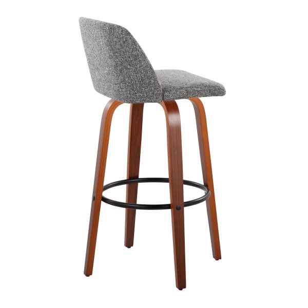 Toriano 30 Inch Grey Modern Swivel Barstools Set of 2 3