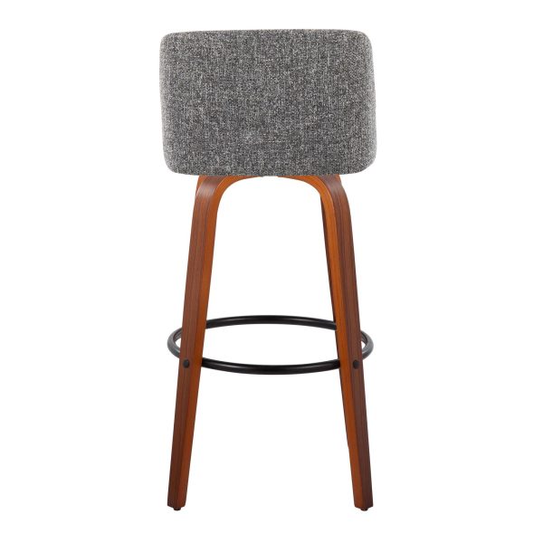 Toriano 30 Inch Grey Modern Swivel Barstools Set of 2 4