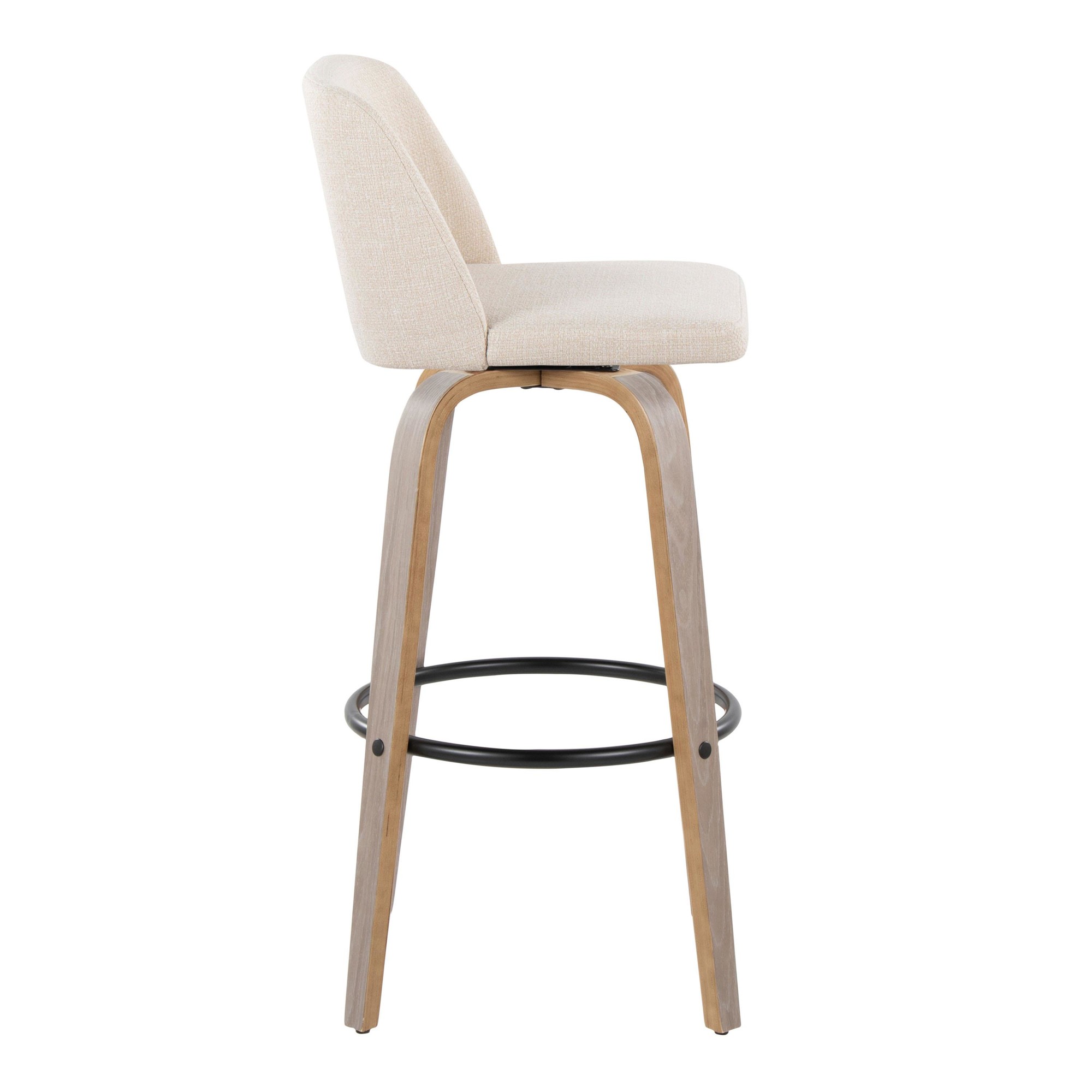 Toriano 30-Inch Light Grey Wood Contemporary Swivel Barstools (Set of 2) 7 Toriano 30-Inch Light Grey Wood Contemporary Swivel Barstools (Set of 2) - Image 7