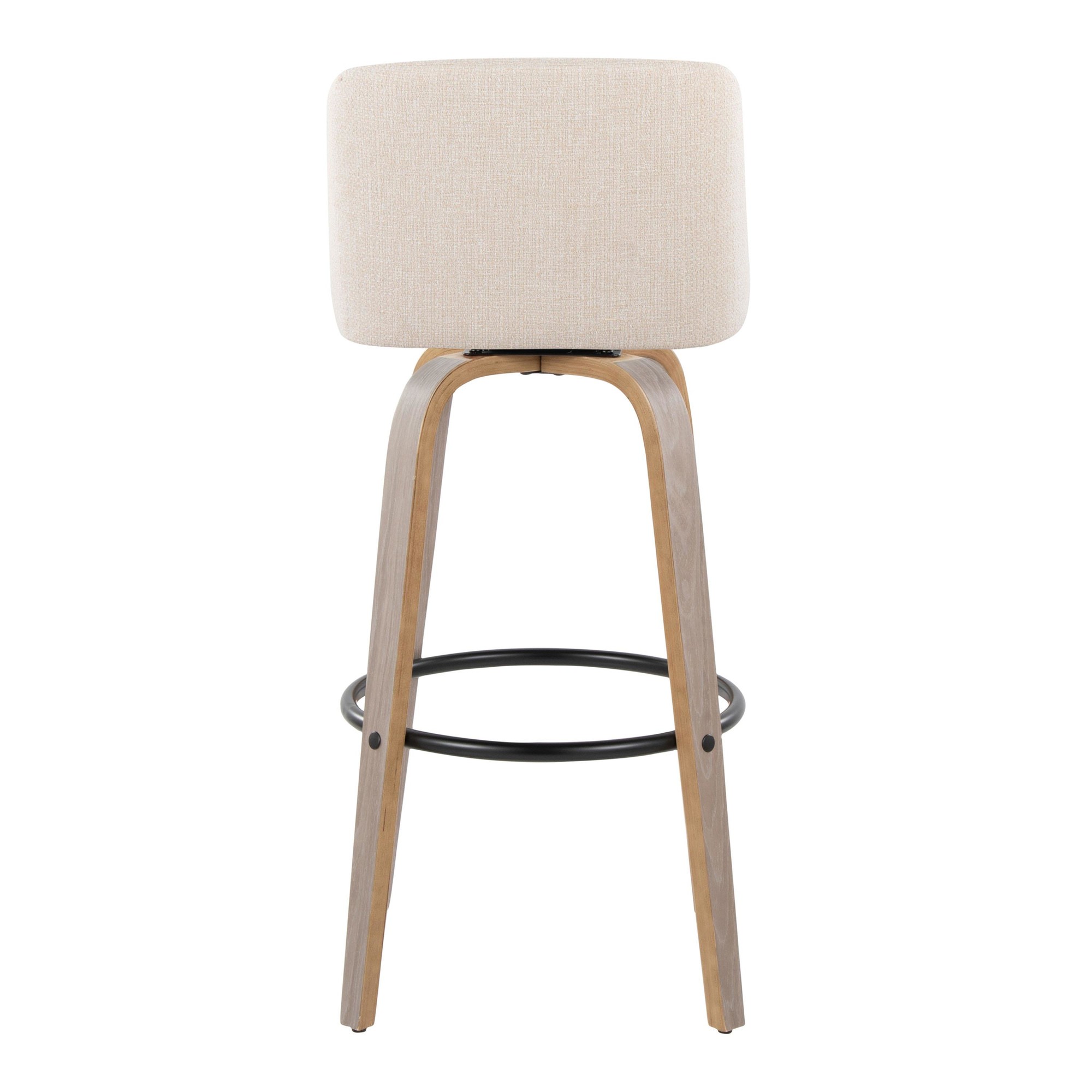 Toriano 30-Inch Light Grey Wood Contemporary Swivel Barstools (Set of 2) 9 Toriano 30-Inch Light Grey Wood Contemporary Swivel Barstools (Set of 2) - Image 9