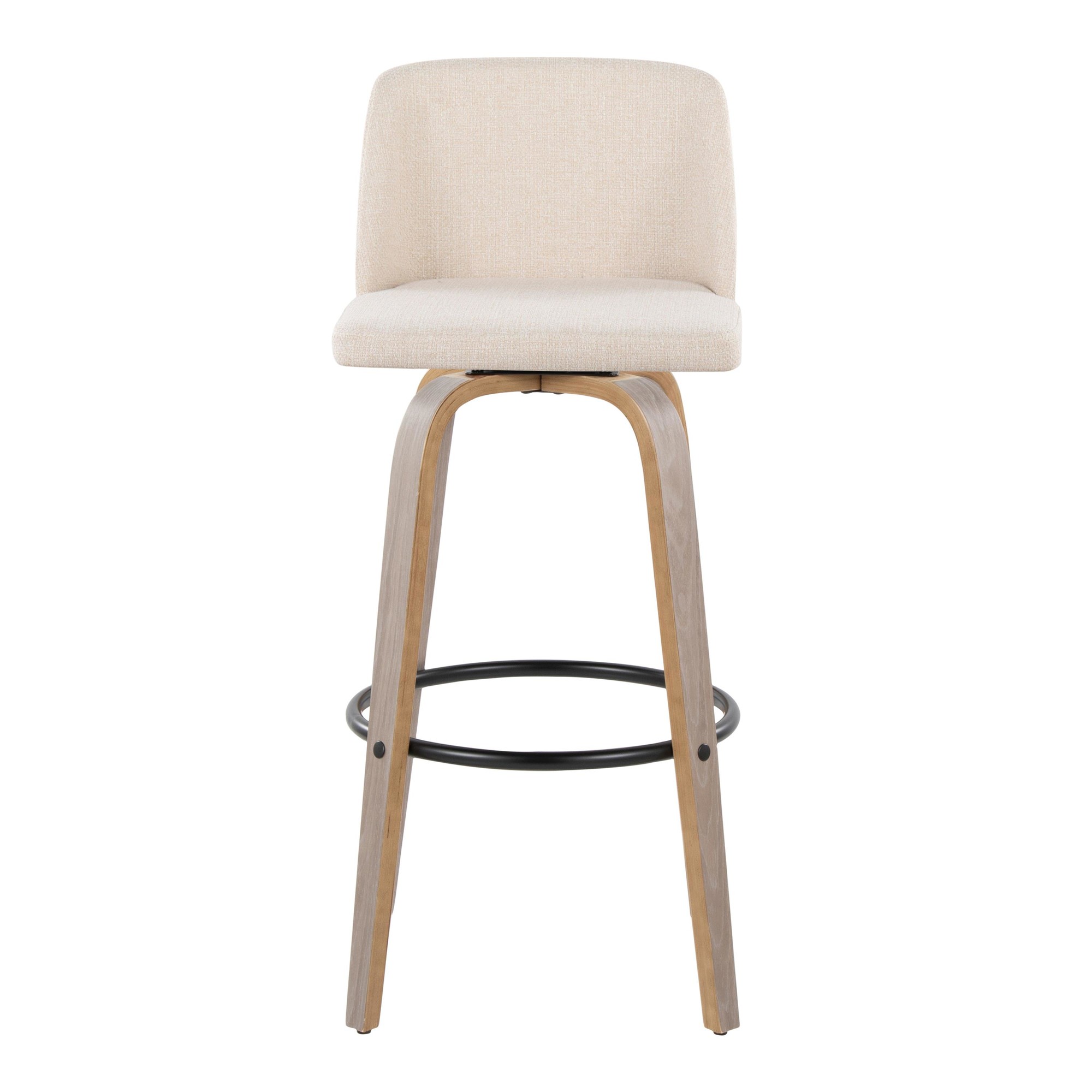 Toriano 30-Inch Light Grey Wood Contemporary Swivel Barstools (Set of 2) 10 Toriano 30-Inch Light Grey Wood Contemporary Swivel Barstools (Set of 2) - Image 10