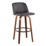 Toriano 30-Inch Mid-Century Modern Grey Swivel Barstool (Set of 2) 9 Toriano 30-Inch Mid-Century Modern Grey Swivel Barstool (Set of 2)